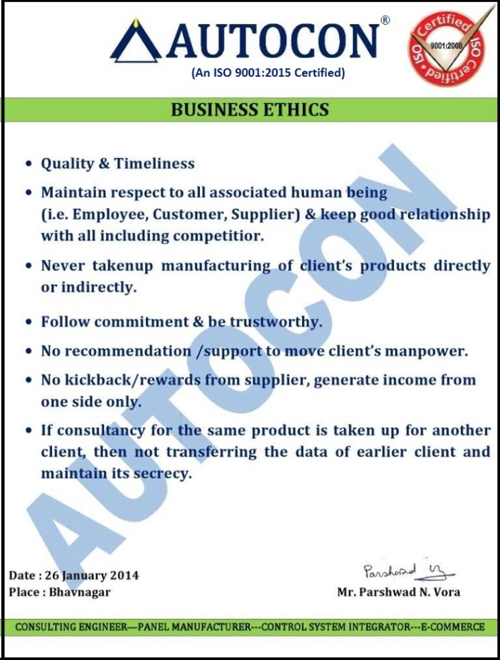 Business Ethics & Integrity Code