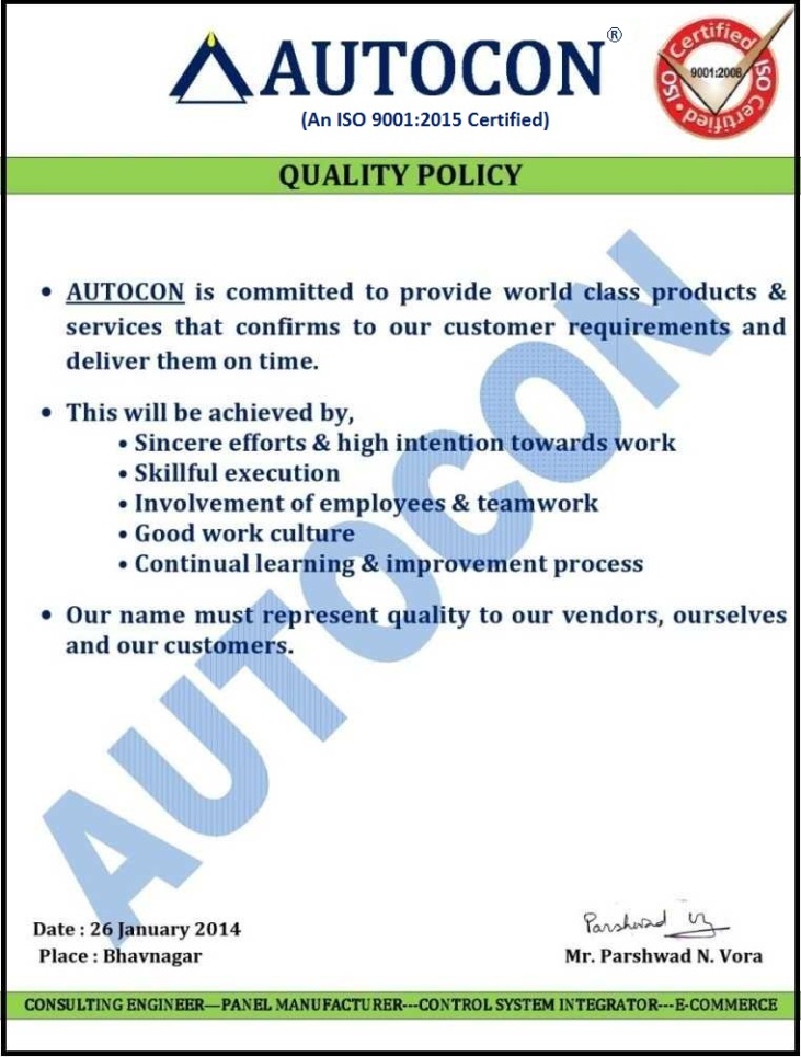Quality Policy Charter